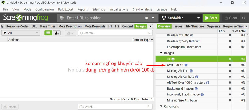 dung lượng ảnh nên dưới 100kb